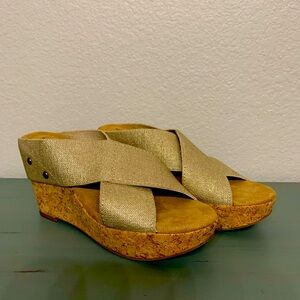 Gold Cork Wedge Size 8